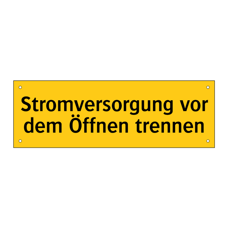 Stromversorgung vor dem Öffnen trennen