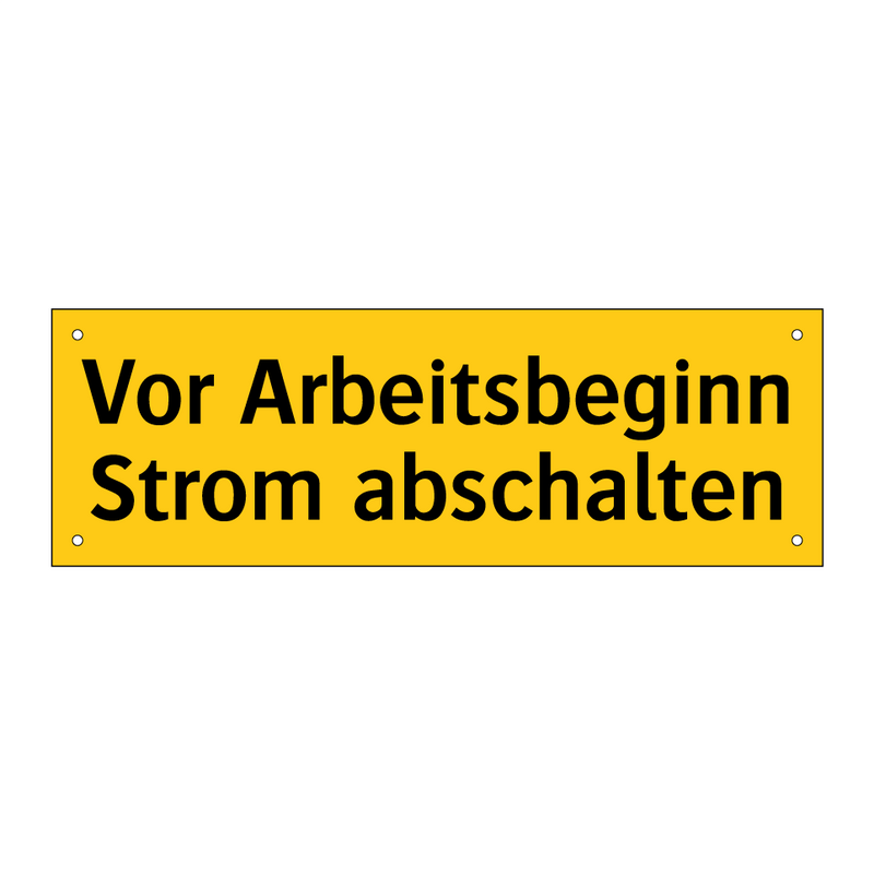 Vor Arbeitsbeginn Strom abschalten