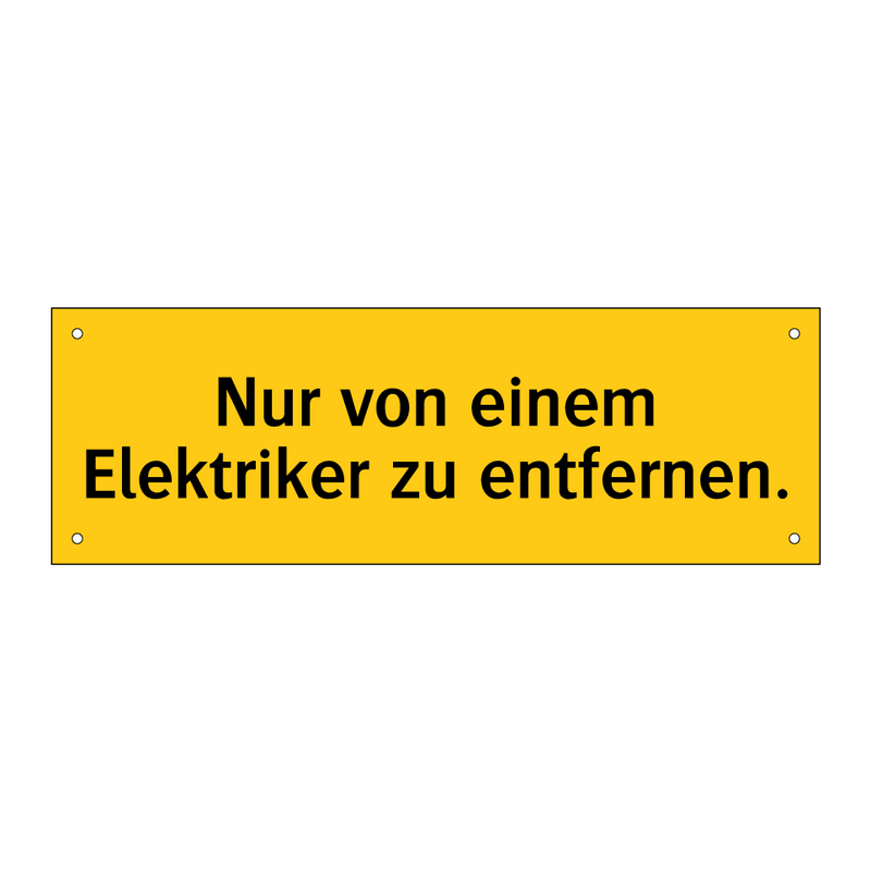 Nur von einem Elektriker zu entfernen.