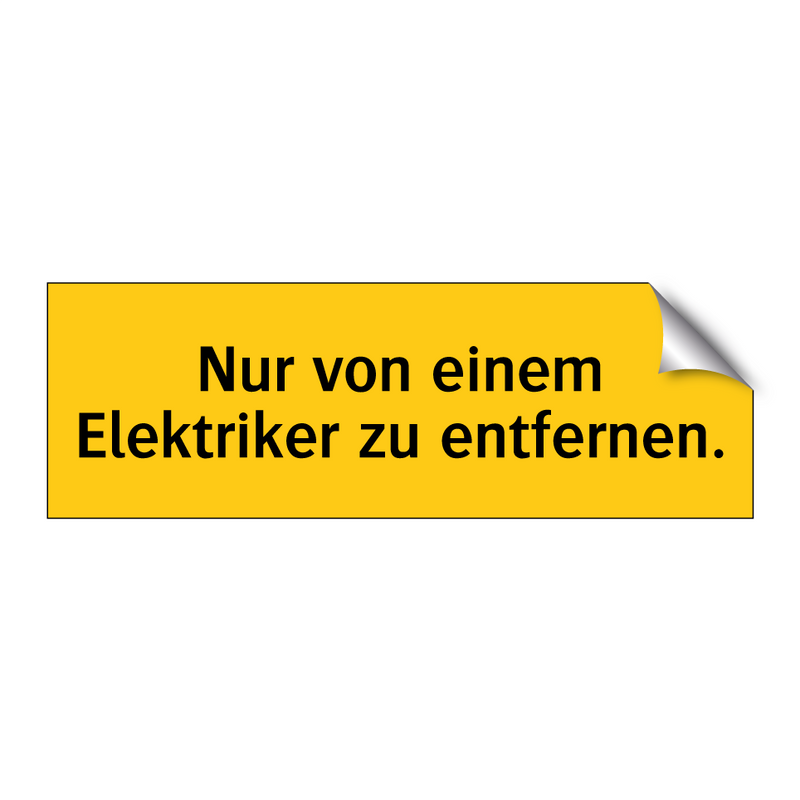 Nur von einem Elektriker zu entfernen.