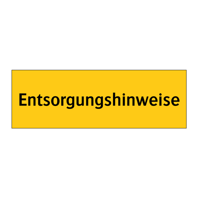 Entsorgungshinweise