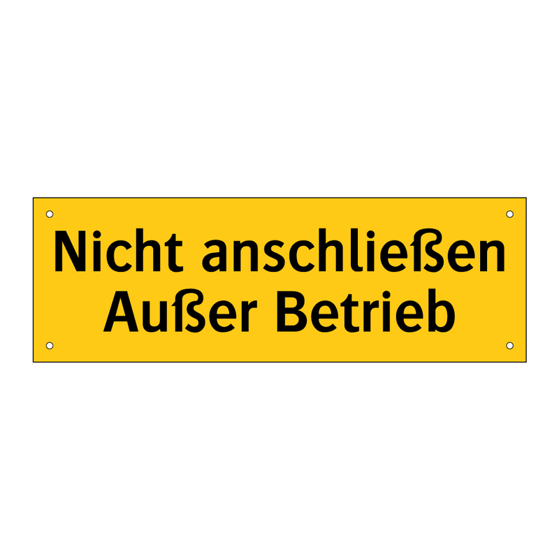 Nicht anschließen Außer Betrieb
