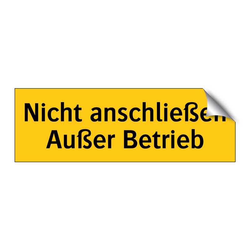 Nicht anschließen Außer Betrieb