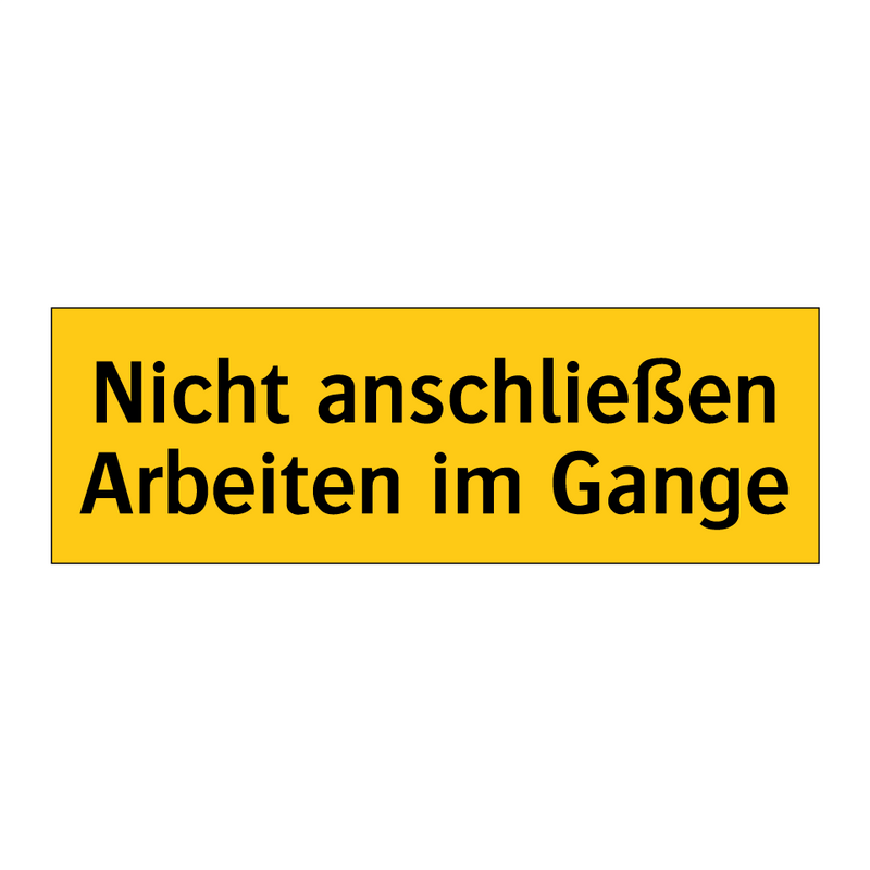 Nicht anschließen Arbeiten im Gange