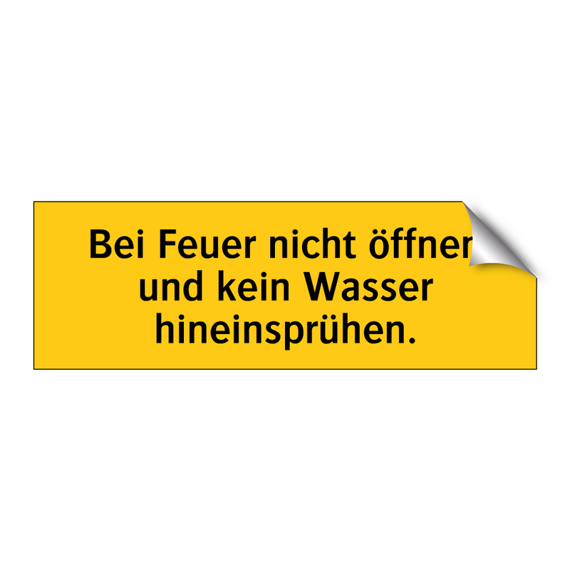 Bei Feuer nicht öffnen und kein Wasser hineinsprühen.
