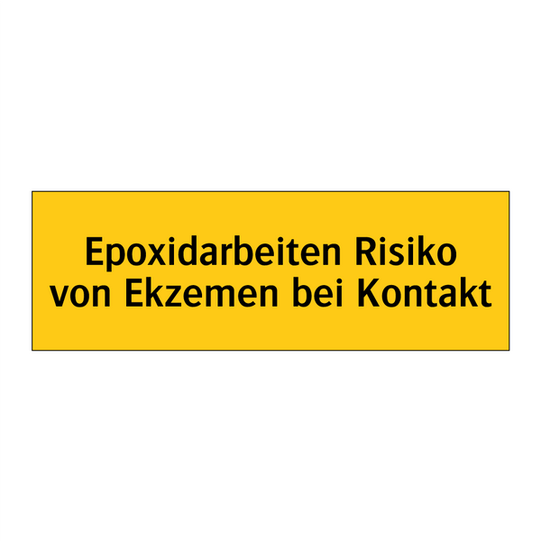 Epoxidarbeiten Risiko von Ekzemen bei Kontakt