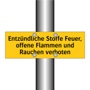 Entzündliche Stoffe Feuer, offene Flammen und Rauchen verboten