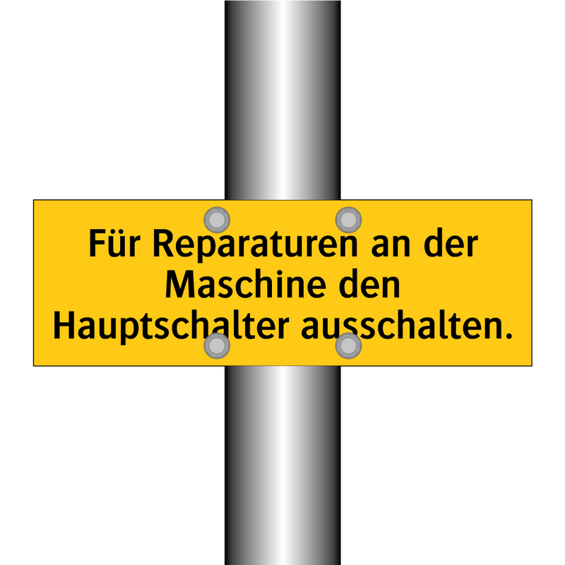 Für Reparaturen an der Maschine den Hauptschalter ausschalten.