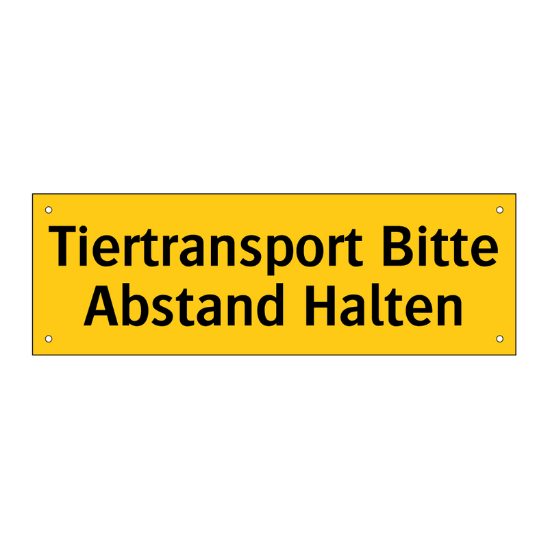 Tiertransport Bitte Abstand Halten