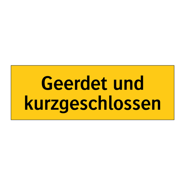 Geerdet und kurzgeschlossen