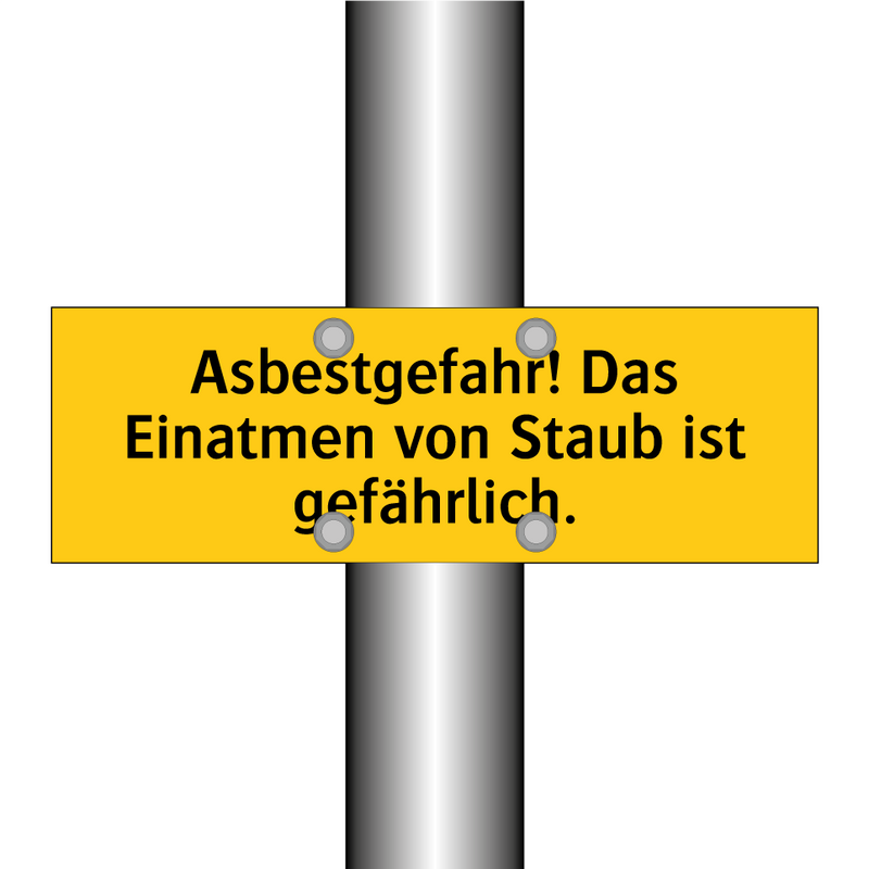 Asbestgefahr! Das Einatmen von Staub ist gefährlich.