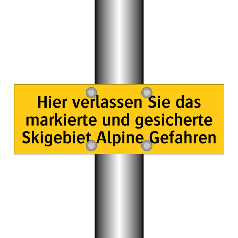 Hier verlassen Sie das markierte und gesicherte Skigebiet Alpine Gefahren