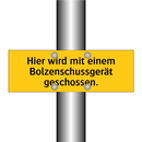 Hier wird mit einem Bolzenschussgerät geschossen.