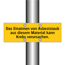 Das Einatmen von Asbeststaub aus diesem Material kann Krebs verursachen.
