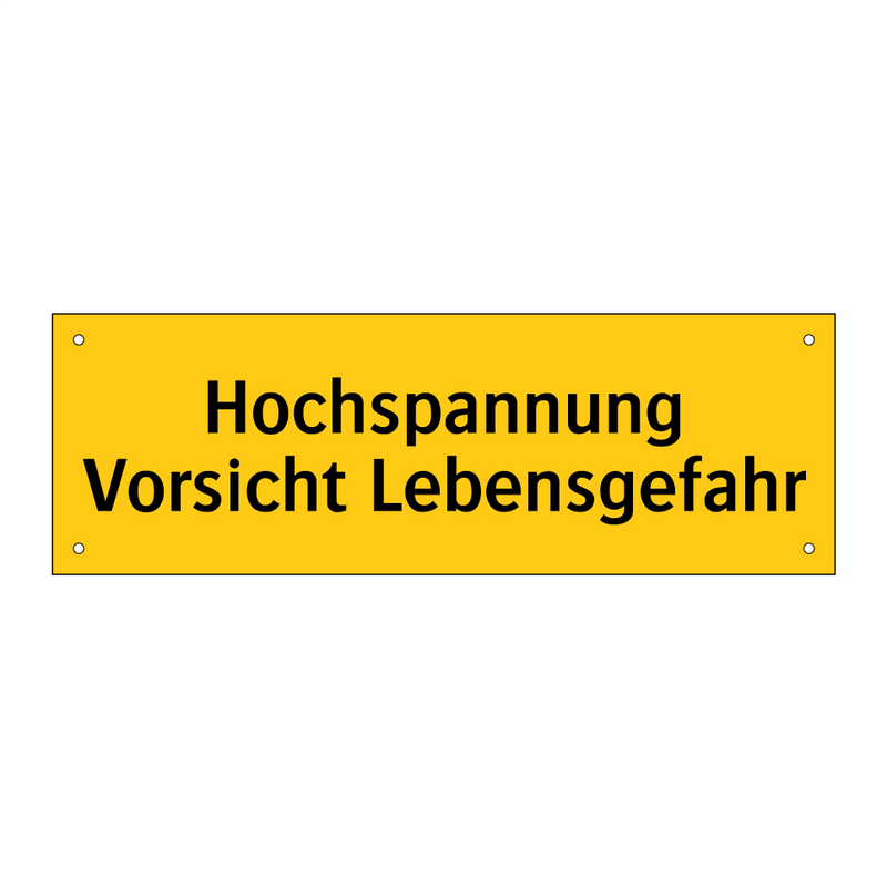 Hochspannung Vorsicht Lebensgefahr