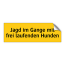 Jagd im Gange mit frei laufenden Hunden