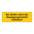 Bei Gefahr sofort das Hauptgassperrventil schließen!