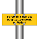 Bei Gefahr sofort das Hauptgassperrventil schließen!