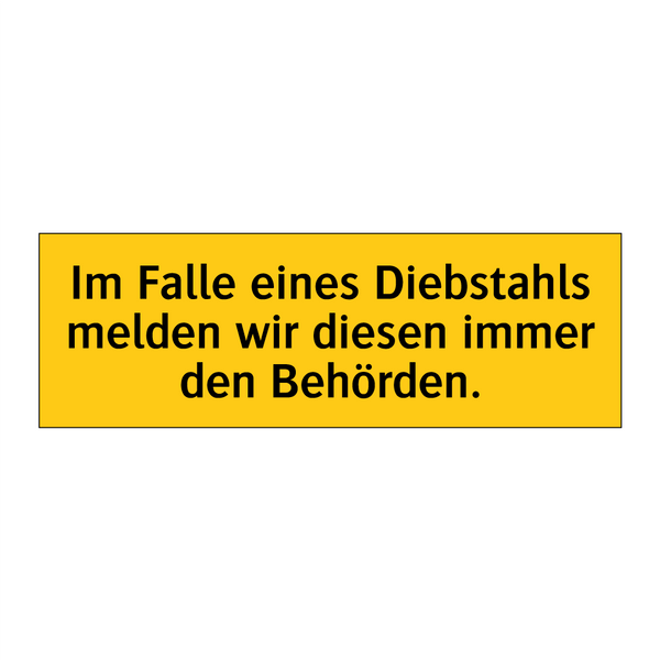 Im Falle eines Diebstahls melden wir diesen immer den Behörden.