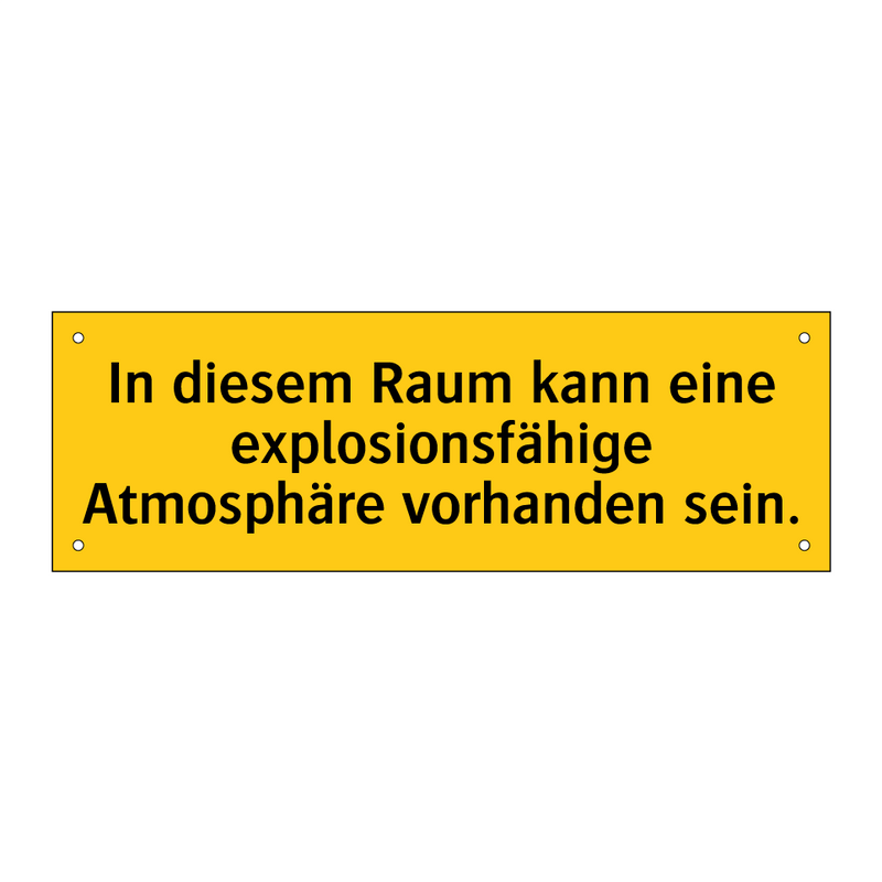In diesem Raum kann eine explosionsfähige Atmosphäre vorhanden sein.