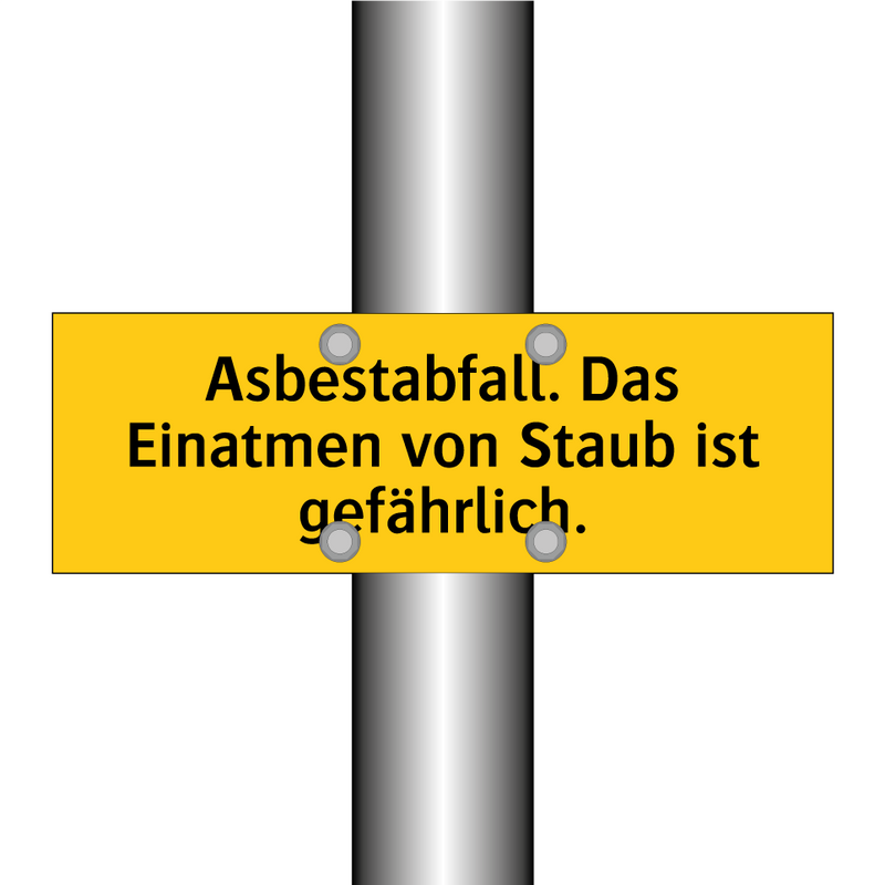 Asbestabfall. Das Einatmen von Staub ist gefährlich.