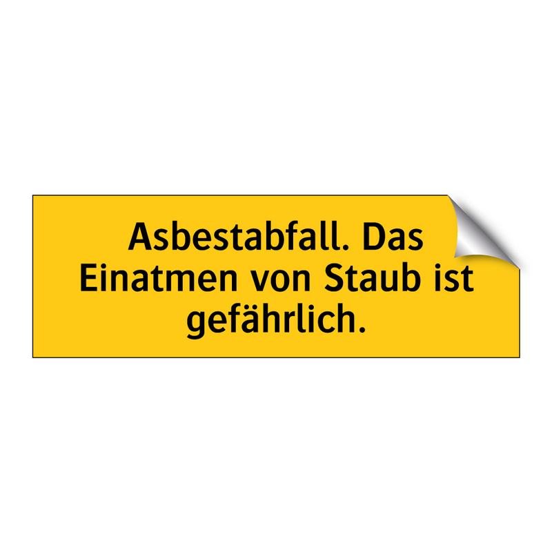 Asbestabfall. Das Einatmen von Staub ist gefährlich.