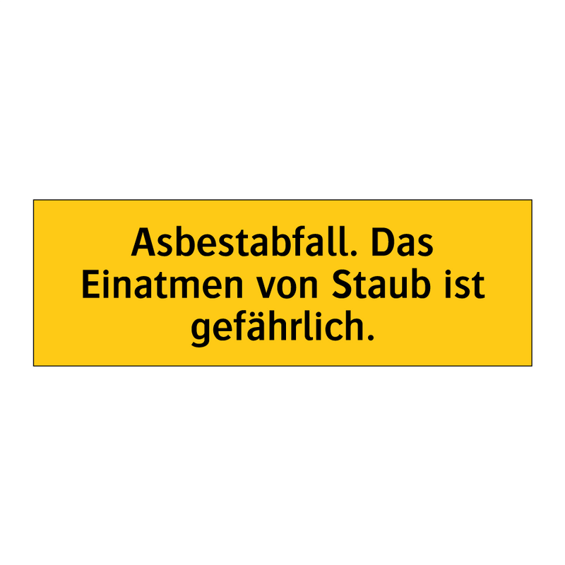 Asbestabfall. Das Einatmen von Staub ist gefährlich.