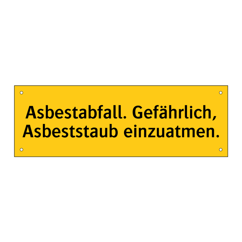 Asbestabfall. Gefährlich, Asbeststaub einzuatmen.