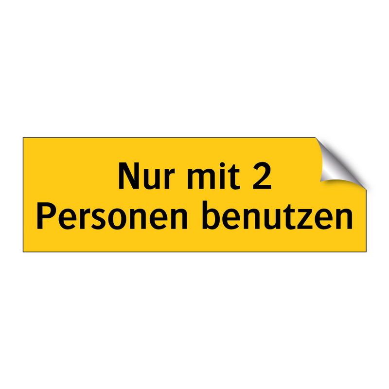 Nur mit 2 Personen benutzen