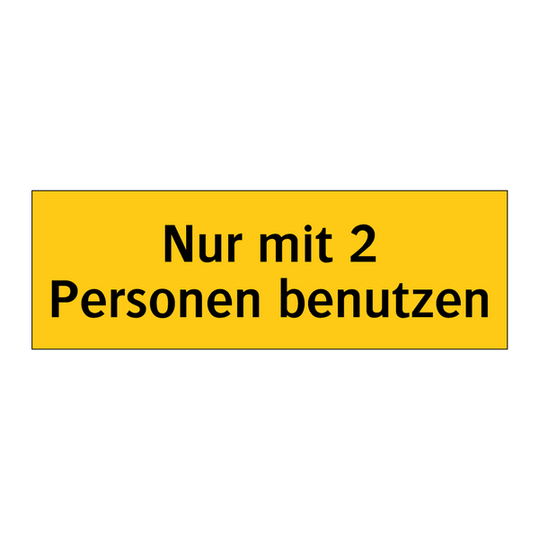 Nur mit 2 Personen benutzen