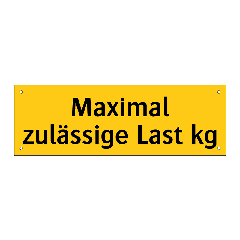 Maximal zulässige Last kg