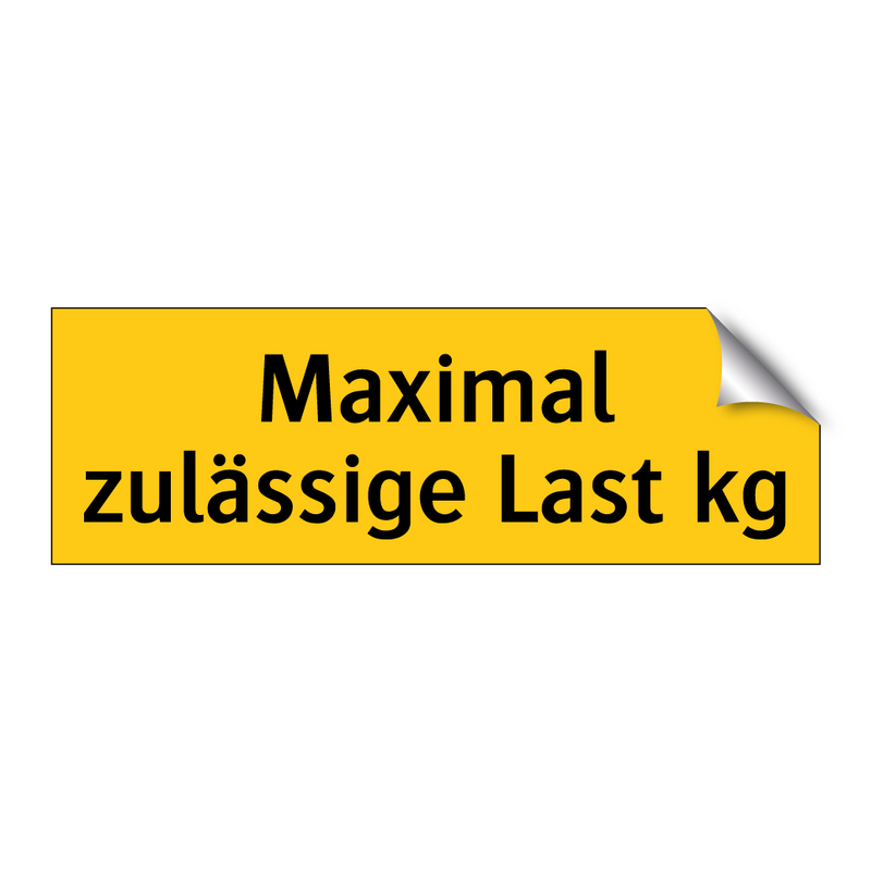 Maximal zulässige Last kg