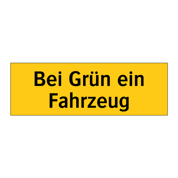 Bei Grün ein Fahrzeug