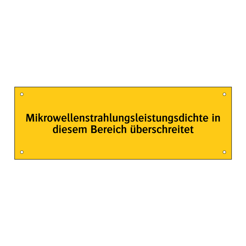 Mikrowellenstrahlungsleistungsdichte in diesem Bereich überschreitet
