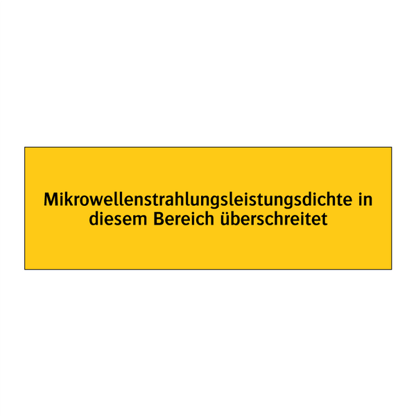 Mikrowellenstrahlungsleistungsdichte in diesem Bereich überschreitet