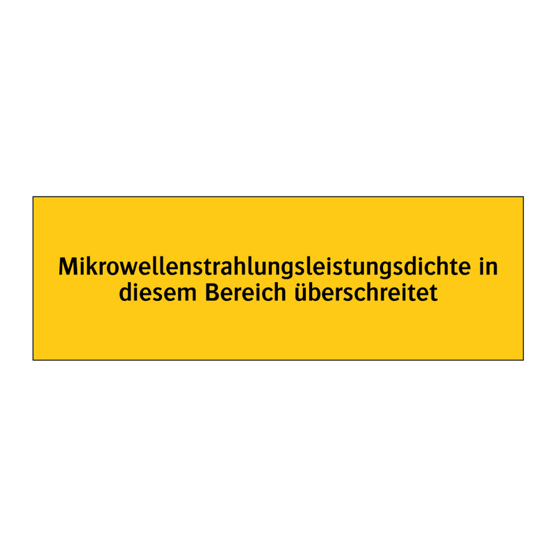 Mikrowellenstrahlungsleistungsdichte in diesem Bereich überschreitet