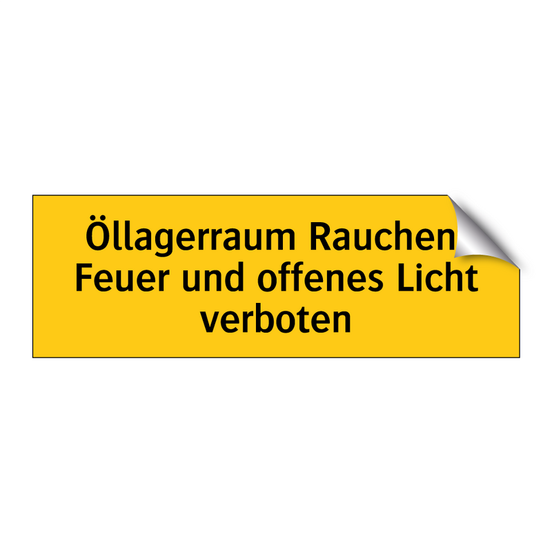 Öllagerraum Rauchen, Feuer und offenes Licht verboten