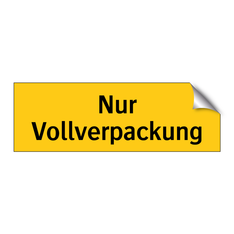 Nur Vollverpackung