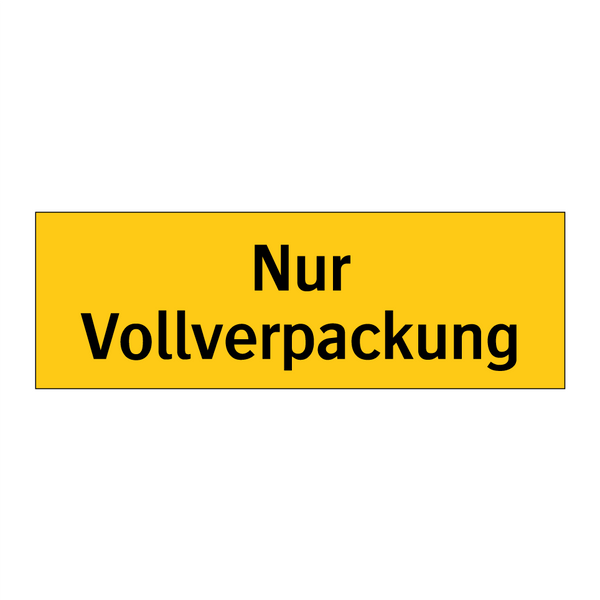 Nur Vollverpackung