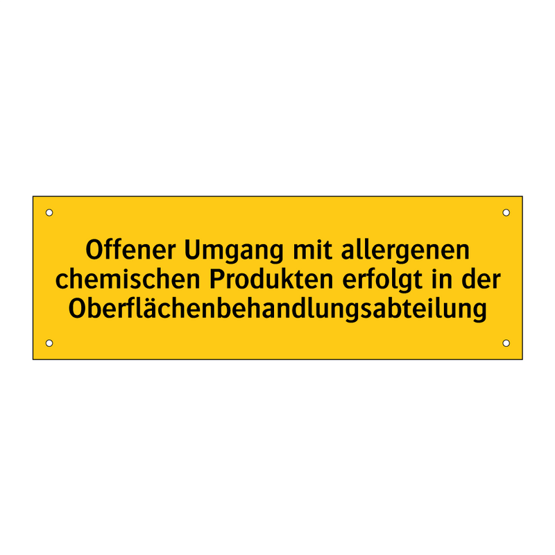 Offener Umgang mit allergenen chemischen Produkten erfolgt in der Oberflächenbehandlungsabteilung