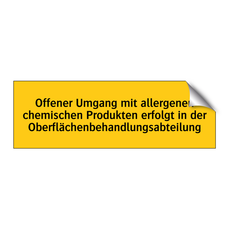 Offener Umgang mit allergenen chemischen Produkten erfolgt in der Oberflächenbehandlungsabteilung