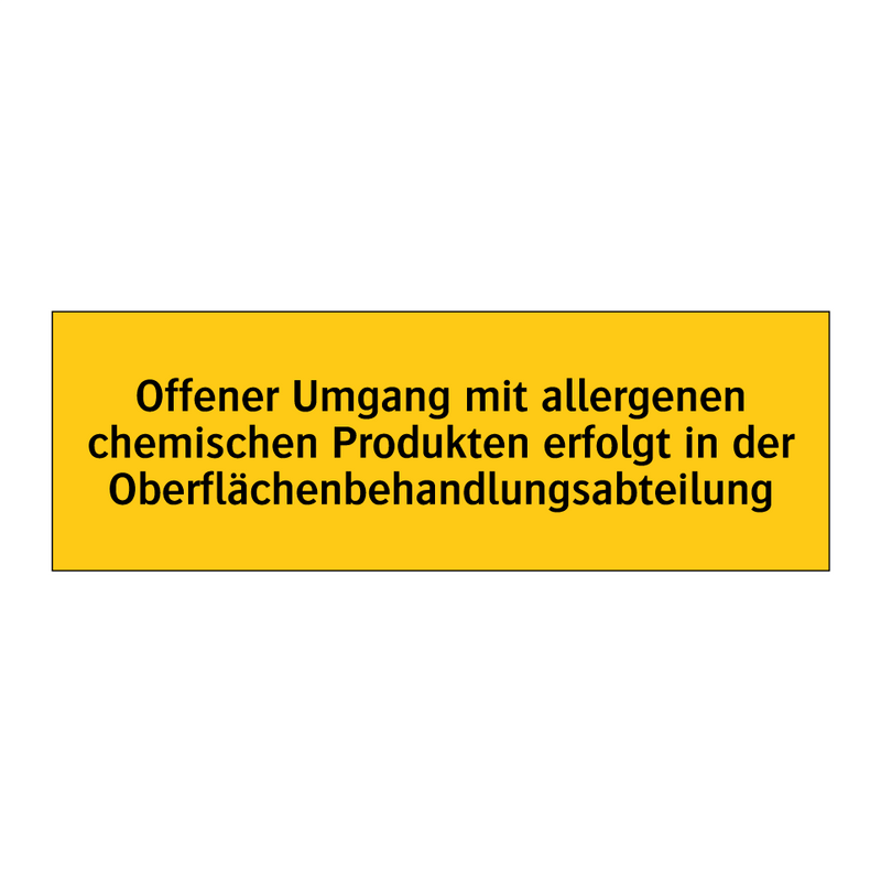 Offener Umgang mit allergenen chemischen Produkten erfolgt in der Oberflächenbehandlungsabteilung