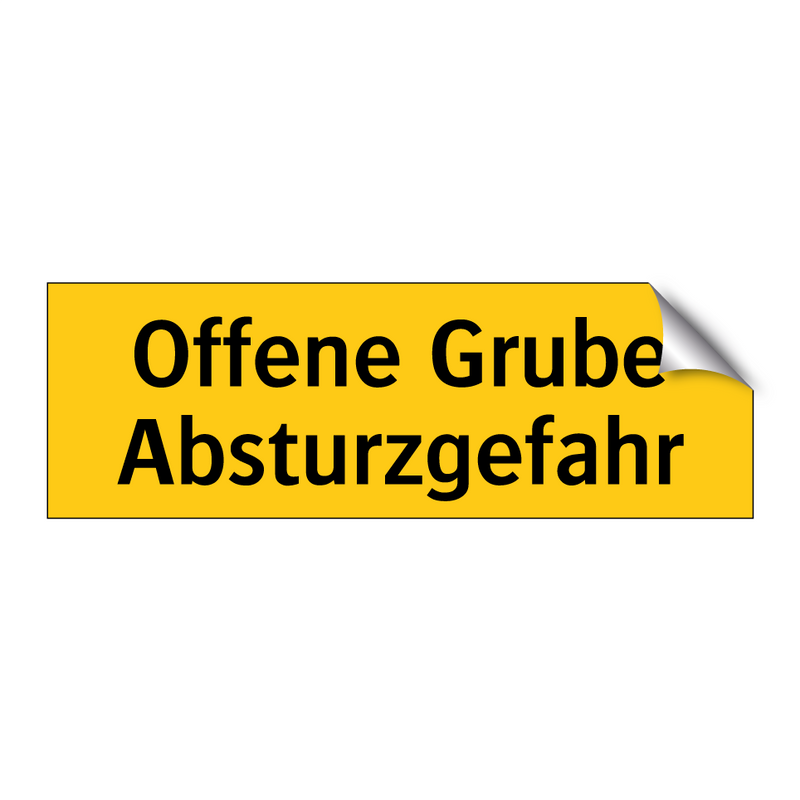 Offene Grube Absturzgefahr