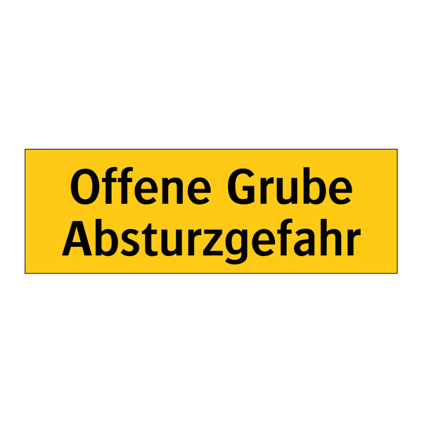 Offene Grube Absturzgefahr