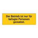Der Betrieb ist nur für befugte Personen gestattet.