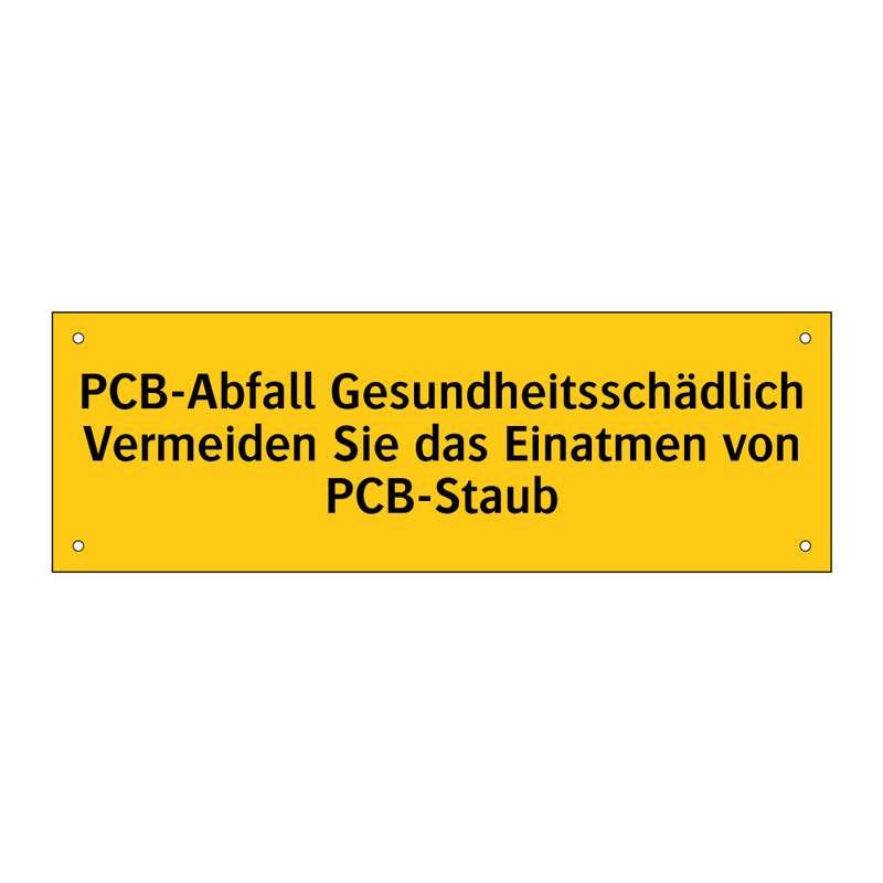 PCB-Abfall Gesundheitsschädlich Vermeiden Sie das Einatmen von PCB-Staub