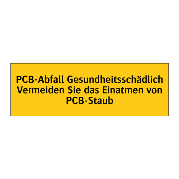 PCB-Abfall Gesundheitsschädlich Vermeiden Sie das Einatmen von PCB-Staub
