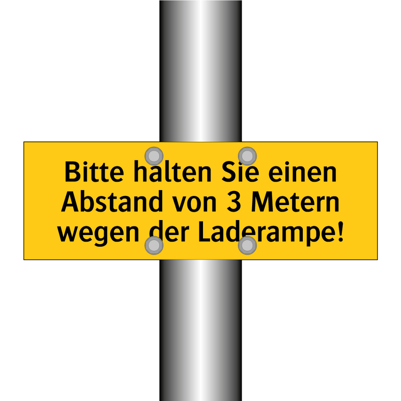 Bitte halten Sie einen Abstand von 3 Metern wegen der Laderampe!