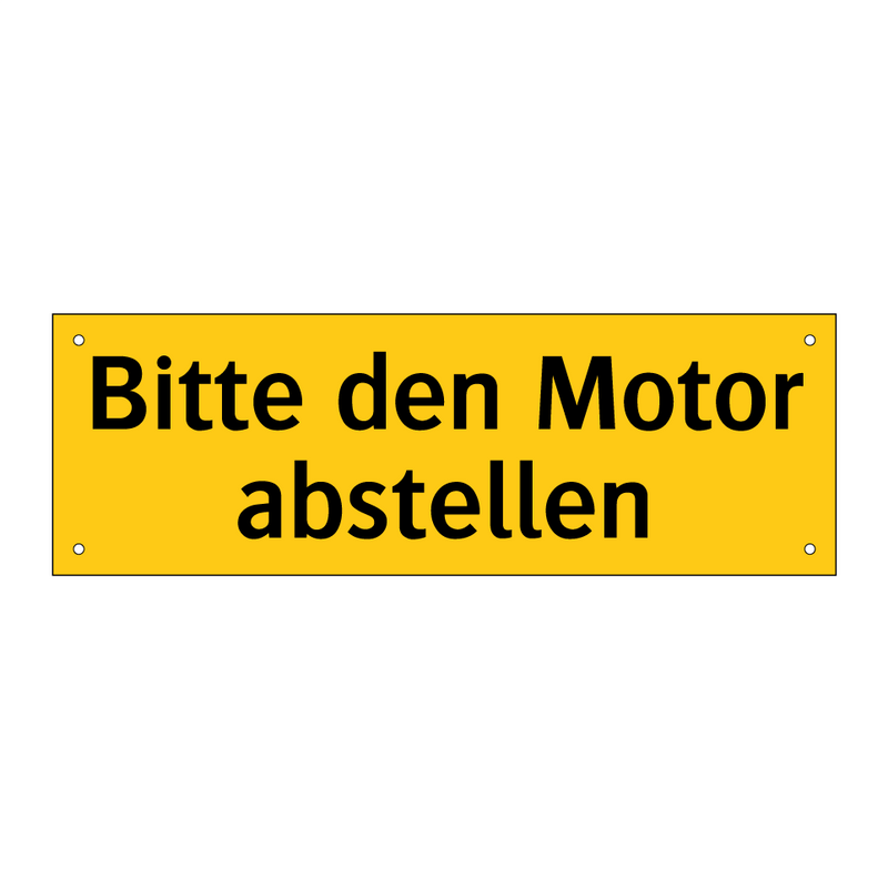 Bitte den Motor abstellen
