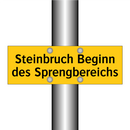 Steinbruch Beginn des Sprengbereichs